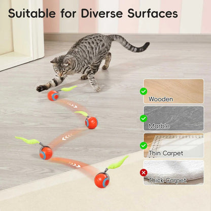 Automatic Interactive Cat Toy with Feather Teaser, 2 Pack
