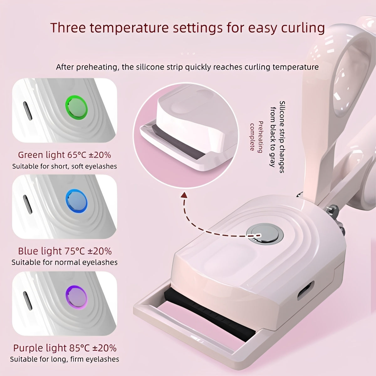 Portable Warm Eye Lash Curler for Easy Makeup
