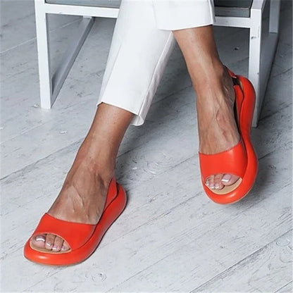 Comfortable Summer Open Toe Flat Sandals with Stretch Strap