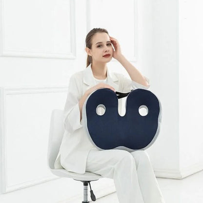 Memory Foam Seat Cushion with Tailbone Cutout for Office Chair, Car & Wheelchair – Ergonomic Support for Lower Back & Hip Pain Relief