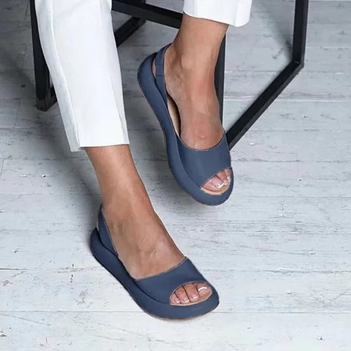 Comfortable Summer Open Toe Flat Sandals with Stretch Strap