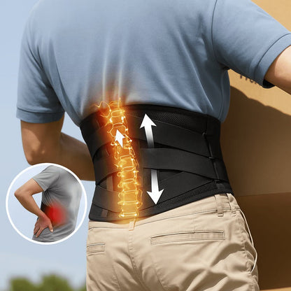 Flexible Lower Back Support Belt with Metal Stays - Ortekor