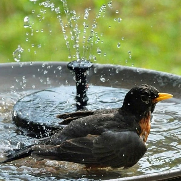 Floating Solar Fountain for Birdbaths, Ponds & Garden Water Features – 4 Spray Patterns, Eco-Friendly, No Wiring Needed