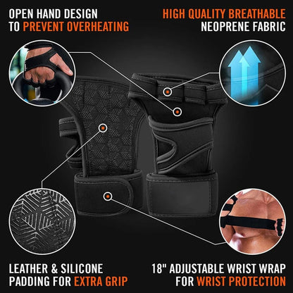 Ventilated Fingerless Sports Gloves for Men