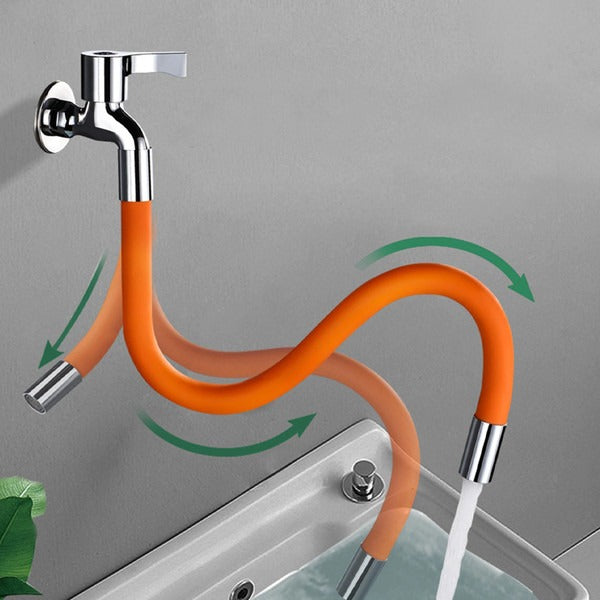 Rotating Faucet Extender with Bendable Silicone Spout for Kitchen & Bathroom Sink – 360° Swivel Tap Extension Adapter for Cleaning, Filling,