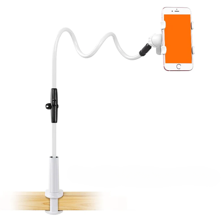 Adjustable Phone Stand for Desk ABS Desktop Mount Hands-Free Viewing Universal Smartphone Cradle for Home Office Work & Streaming