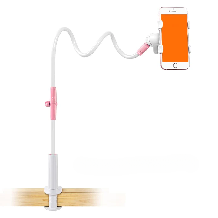 Adjustable Phone Stand for Desk ABS Desktop Mount Hands-Free Viewing Universal Smartphone Cradle for Home Office Work & Streaming