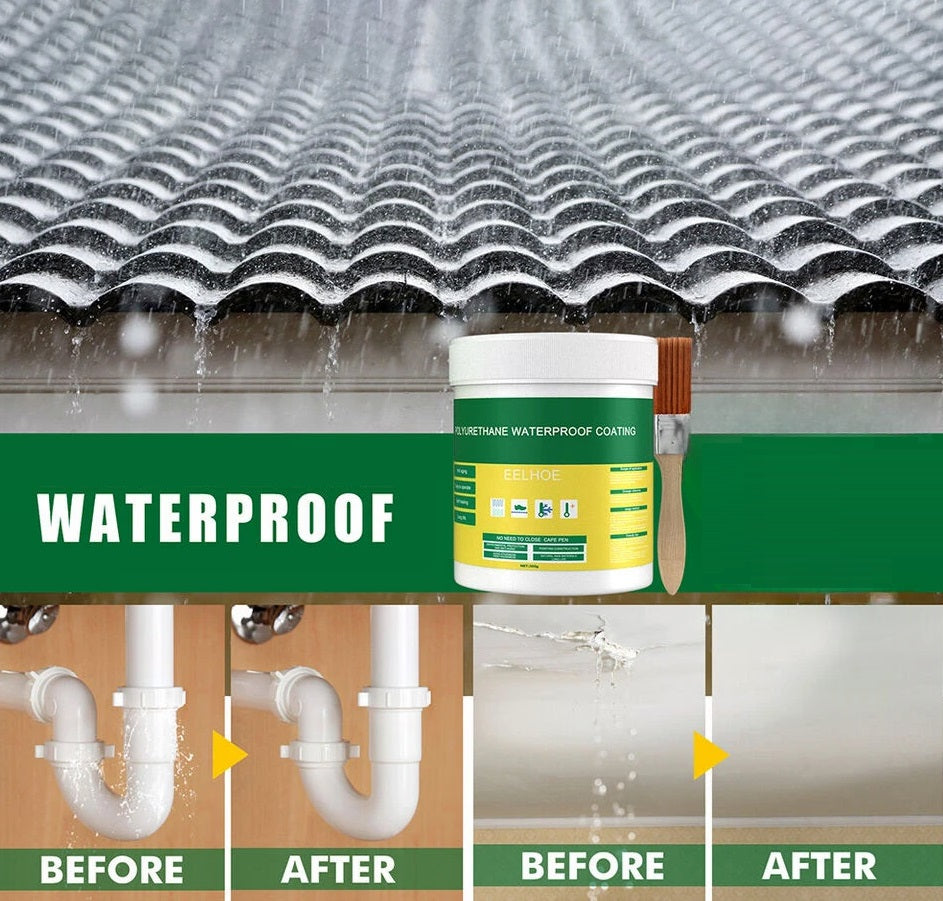 Clear Liquid Waterproofing Membrane for Roofs, Basements, Wood, Concrete & Masonry Surfaces | Leak Barrier DIY Sealant for Homes