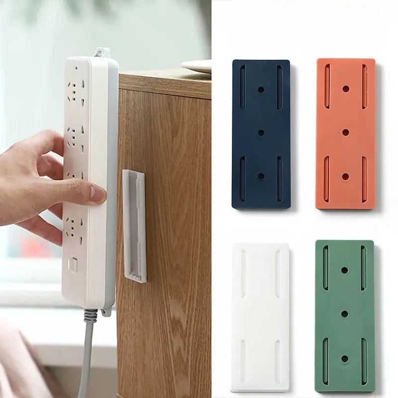 Adhesive Power Strip Holder Wall Mount Organizer Cable Management System for Router Modem Home Office 10-Pack