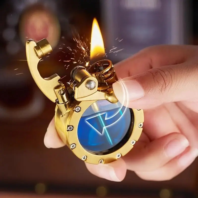 Refillable Zinc Alloy Trench Lighter Classic Windproof Design Gold Silver Metal Fuel Igniter Collectible Vintage-Style Fire Starter