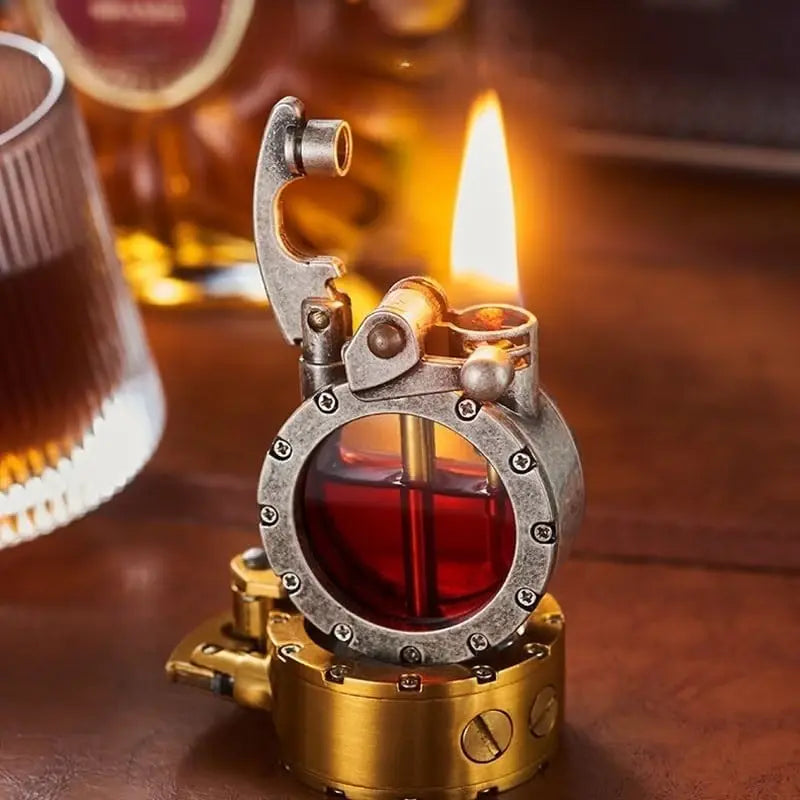 Classic See-Through Fuel Lighter with Metal Construction for Everyday Use and Collecting