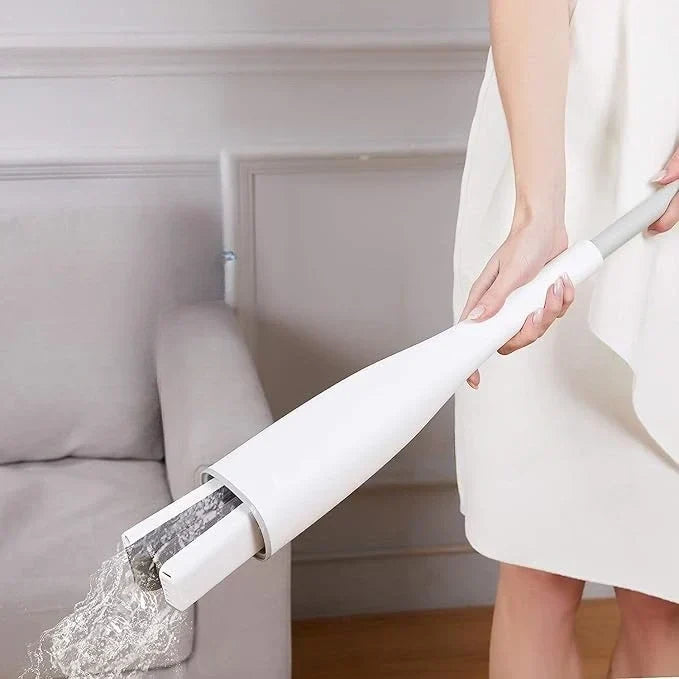 Hands-Free Squeeze Mop with Ultra-Absorbent Sponge Head for Hardwood Tile Laminate Floors Quick-Dry Microfiber Floor Mop for Kitchen Bathroo