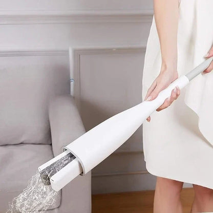 Hands-Free Squeeze Mop with Ultra-Absorbent Sponge Head for Hardwood Tile Laminate Floors Quick-Dry Microfiber Floor Mop for Kitchen Bathroo
