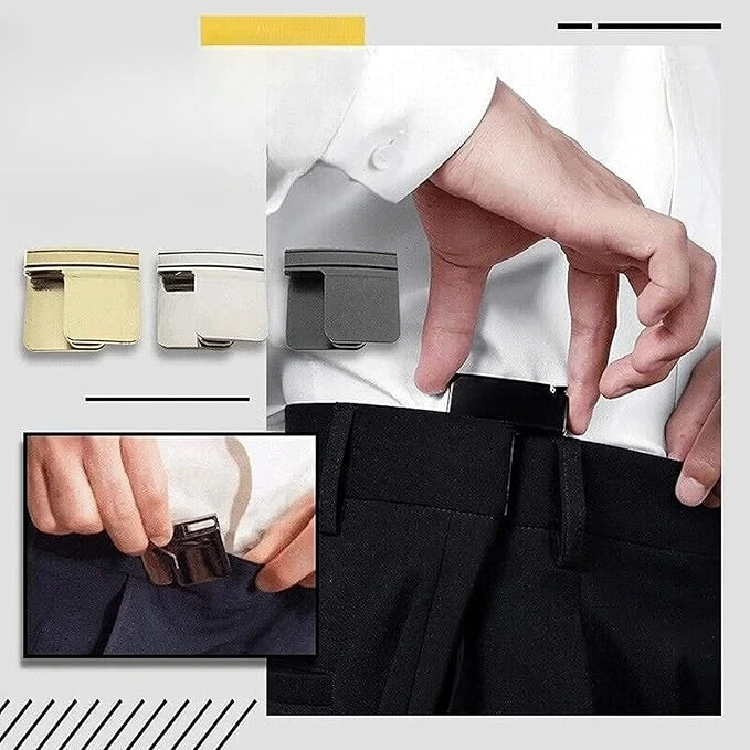 Clip-On Waist Cinch for Pants, Jeans & Trousers – No-Belt Waistband Tightener, Adjustable Fit Fastener for Men & Women