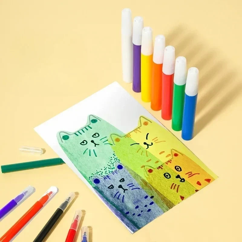 Kids Rainbow Scratch Art Kit with Squeeze Pens & Reveal Cards for Creative Screen-Free Play