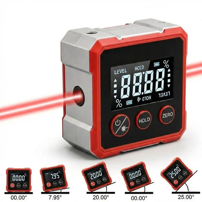 Magnetic Angle Finder with Dual Laser Lines for Walls, Shelves & TV Mounting - Precision Slope Meter for DIY Home Projects & Leveling