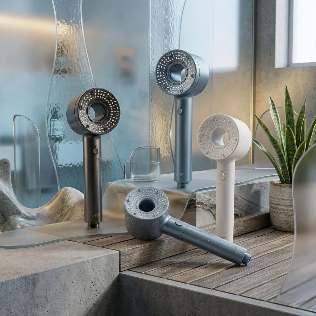 Multi-Spray Handheld Showerhead with 5 Adjustable Water Patterns in Chrome Finish for Modern Bathrooms