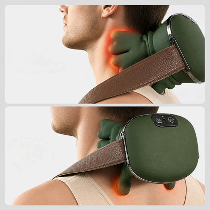Electric Shiatsu Neck Massager with Heat for Shoulders and Trapezius – Hands-Free Kneading Relief for Office Workers, Gamers, and Home Relax