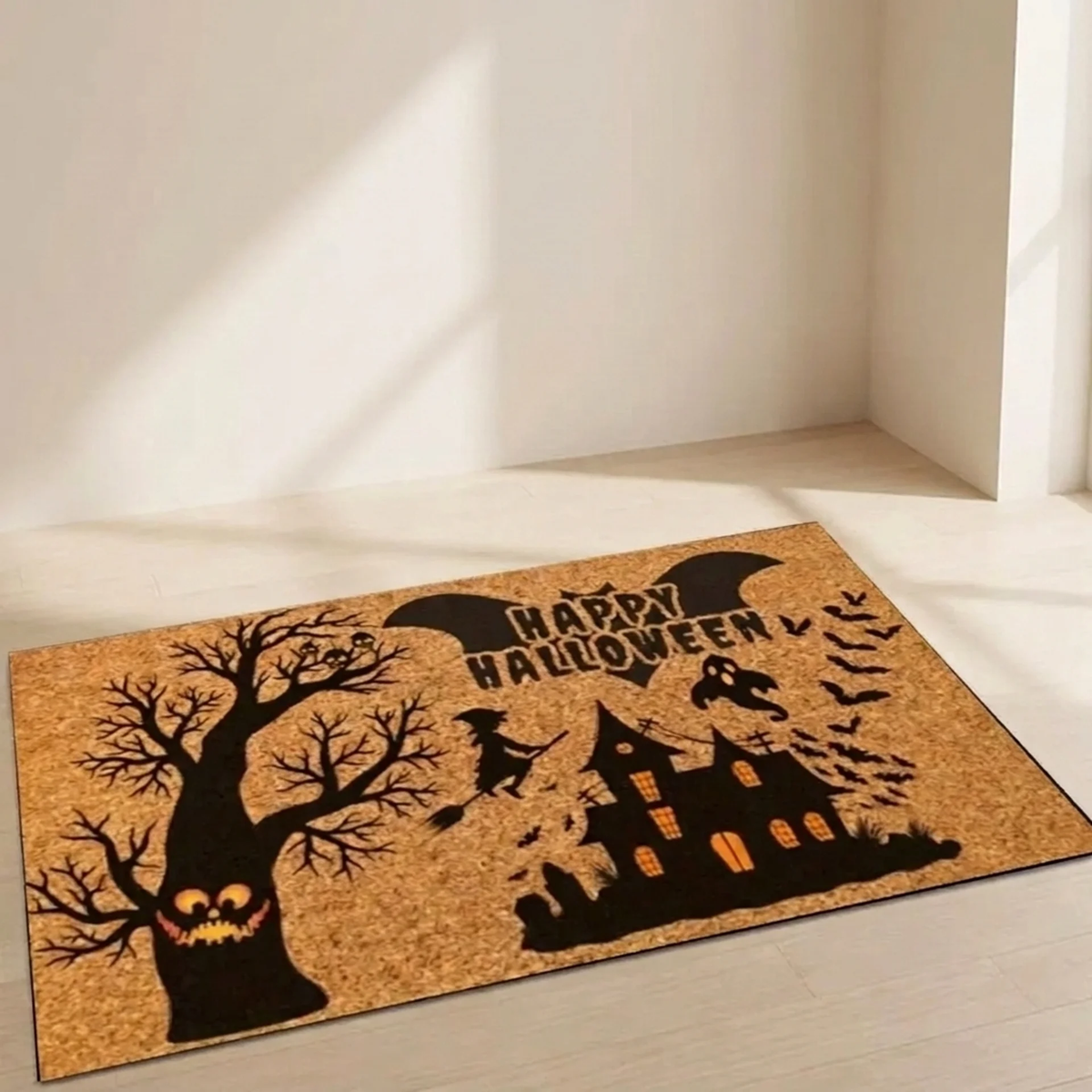 Hailey Halloween Doormat - Weather-Resistant Synthetic Fiber, Non-Slip Welcome Mat for Indoor and Outdoor Use