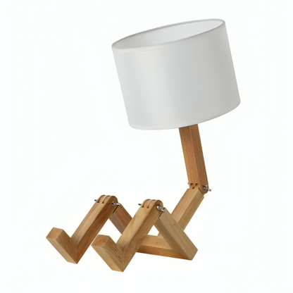 Scandinavian Wood Reading Lamp with Shelf | Adjustable Table Light for Bedroom & Living Room