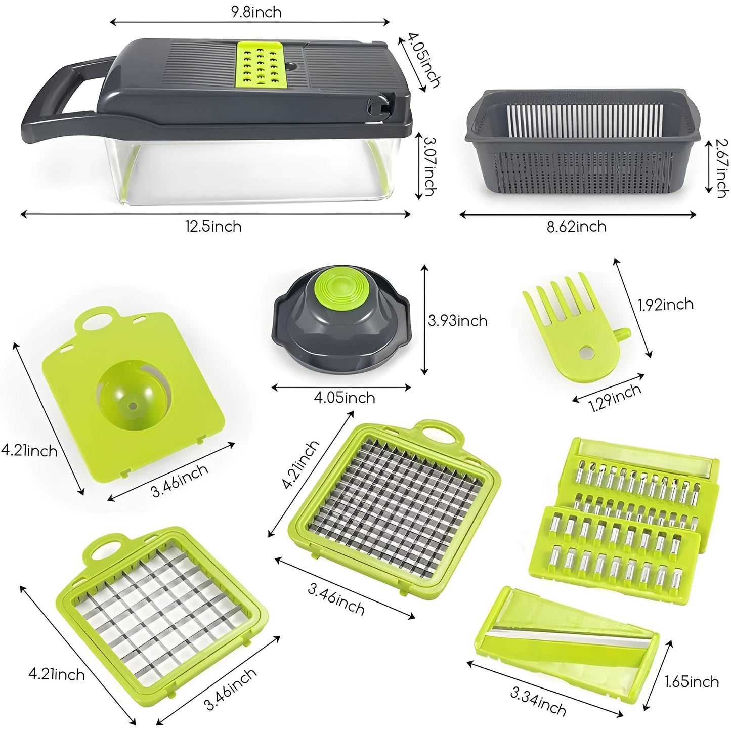 Multi Functional Veggie Chopper with Safety Handle and Box