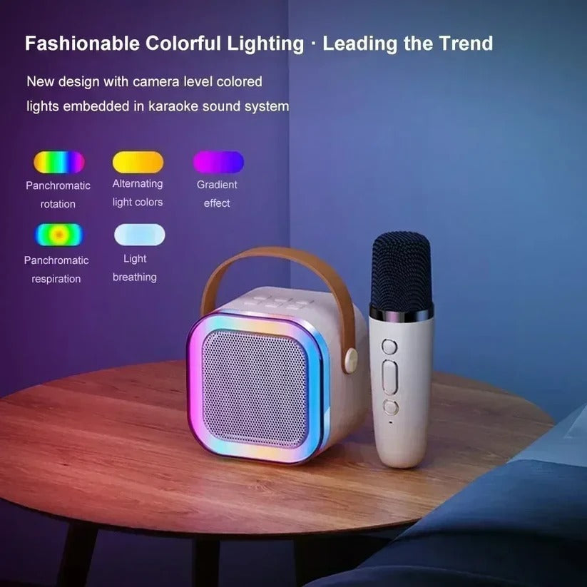Portable Karaoke System with Bluetooth and Microphone