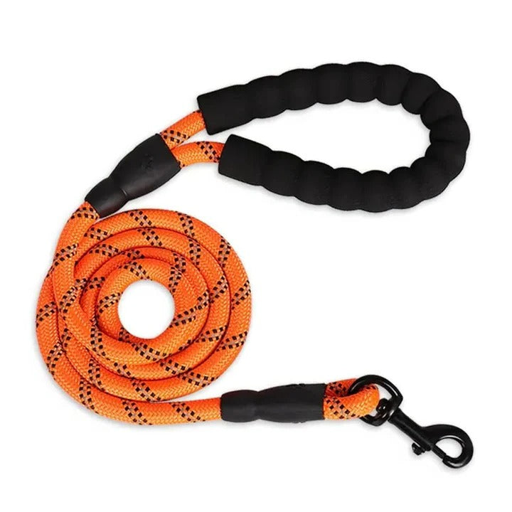 Comfortable Grip Dog Leash with Reflective Safety Line