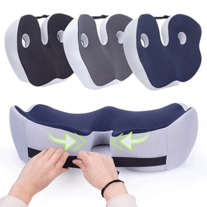 Memory Foam Seat Cushion with Tailbone Cutout for Office Chair, Car & Wheelchair – Ergonomic Support for Lower Back & Hip Pain Relief