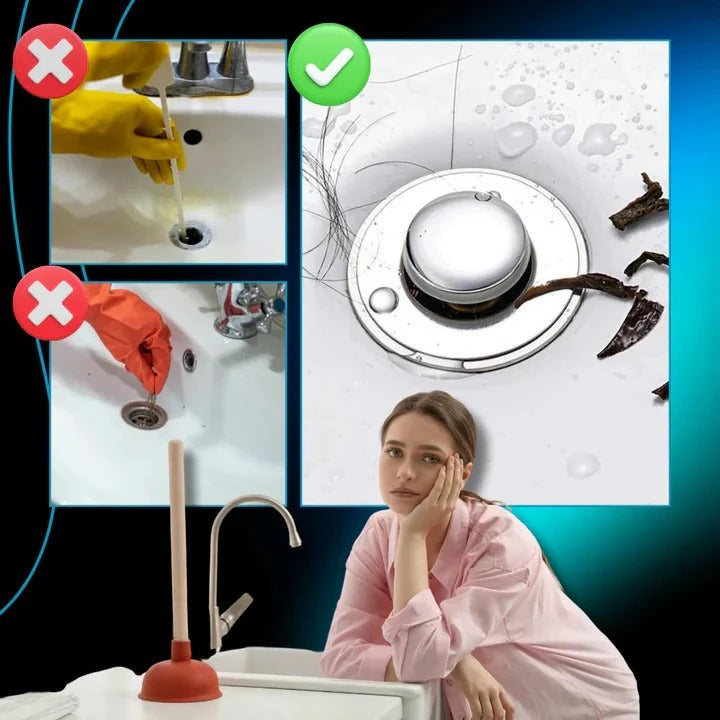 Easy Install Sink Plug with Soft Seal and Strainer