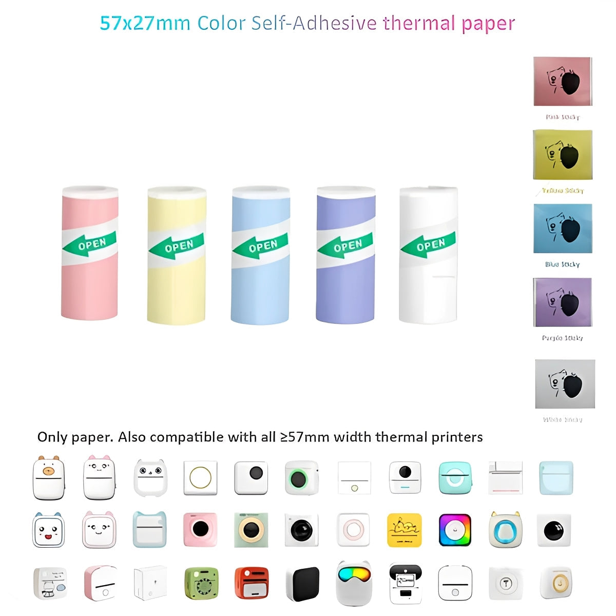 Wireless Compact Photo Sticker Printer with Bluetooth