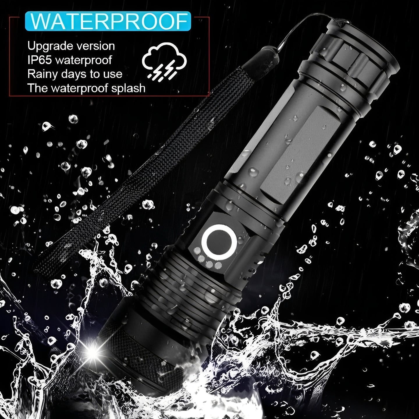 Bright Adjustable LED Torch with Rechargeable Battery