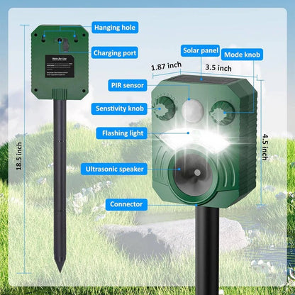 Effective Yard Pest Repeller with 5 Sound Modes