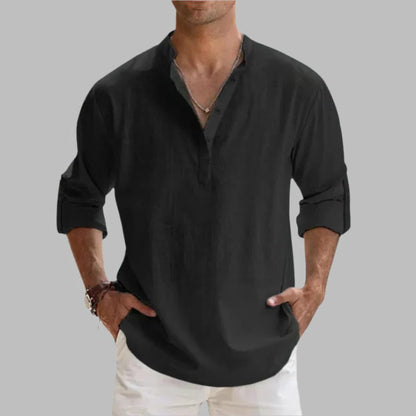 Breathable Mens Summer Linen Shirt