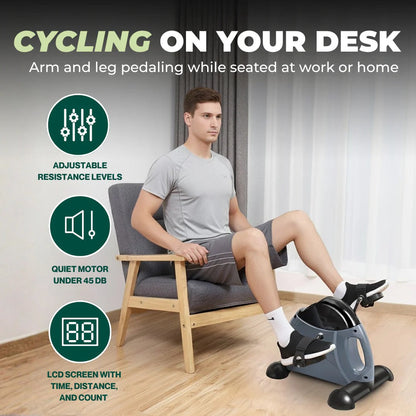 Compact Mini Exercise Pedal Bike with Adjustable Resistance
