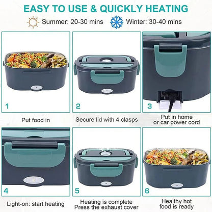 Compact Reheating Lunch Box for Car and Home