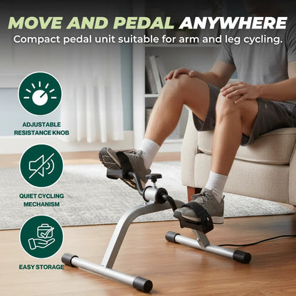 Space Saving Mini Exercise Bike with Adjustable Resistance