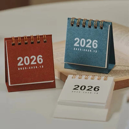Compact Desk Calendar 2026 with Stand for Home Office