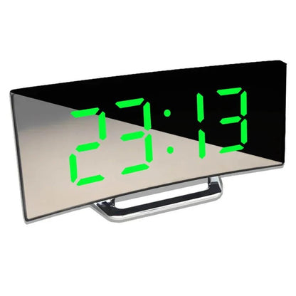 Contoured LED Clock Radio with Dimmable Display