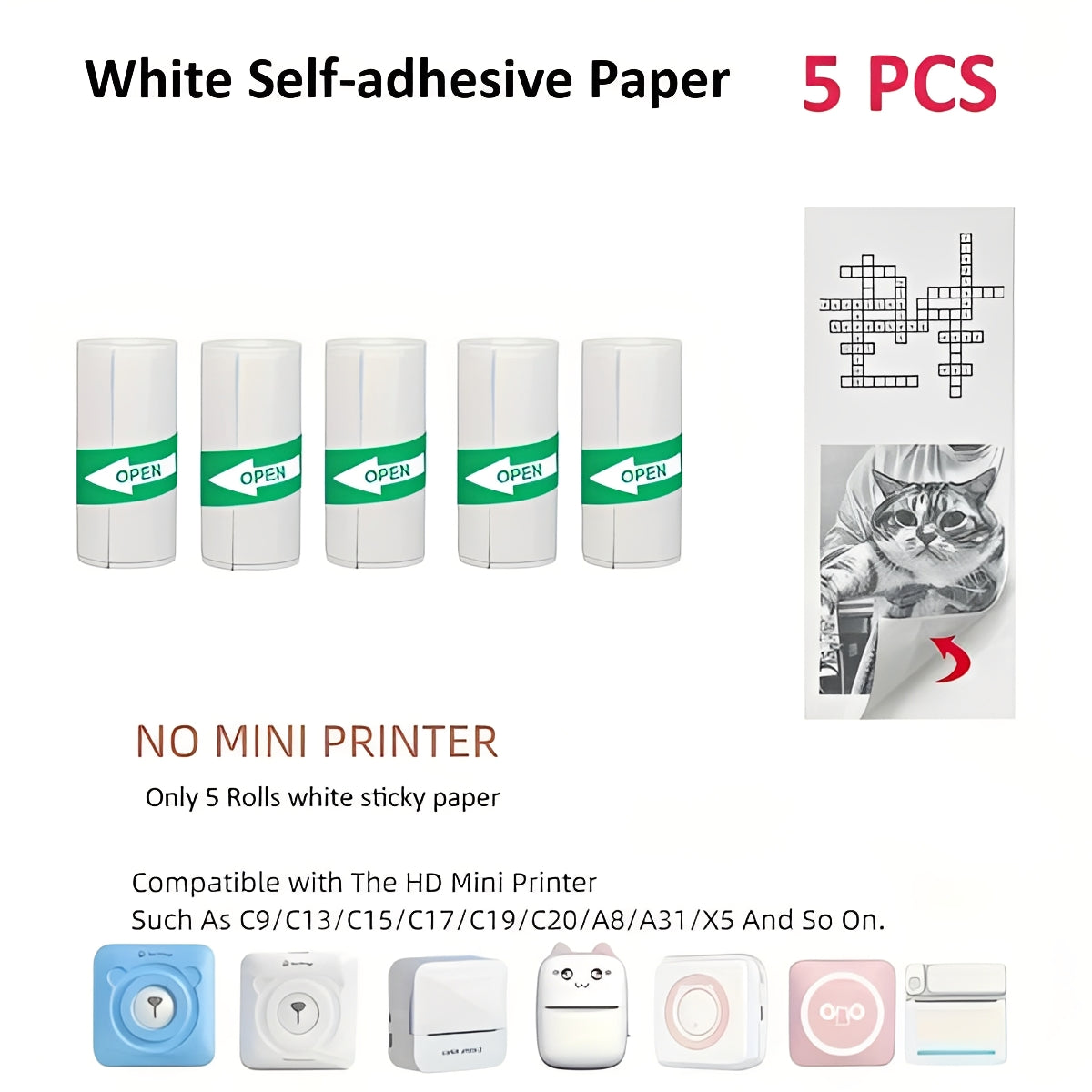 Wireless Compact Photo Sticker Printer with Bluetooth