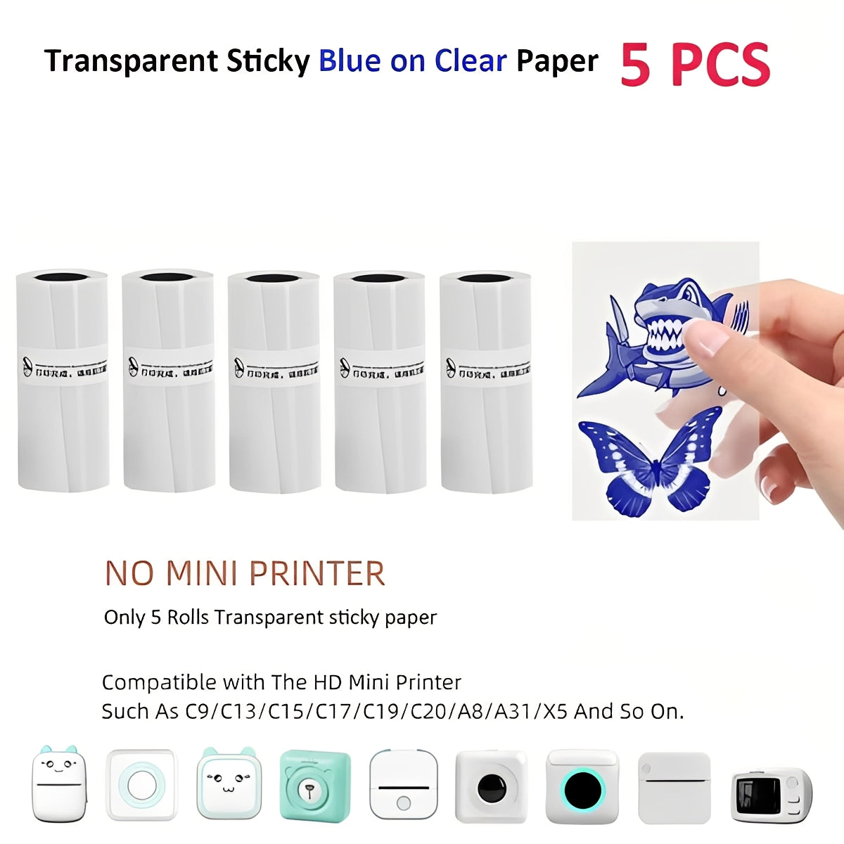 Wireless Compact Photo Sticker Printer with Bluetooth