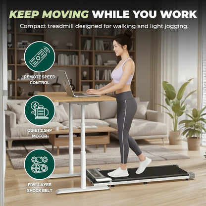 Space Saving Under Desk Treadmill with LED Display