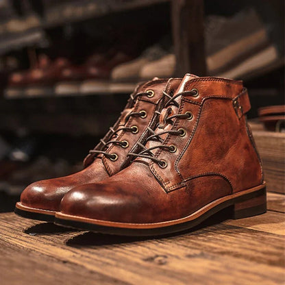 Comfortable Men's Leather Work Boots for Arch Support