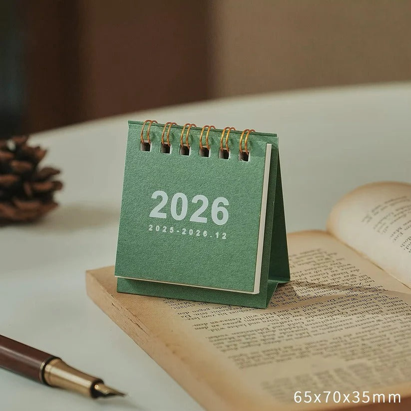 Compact Desk Calendar 2026 with Stand for Home Office