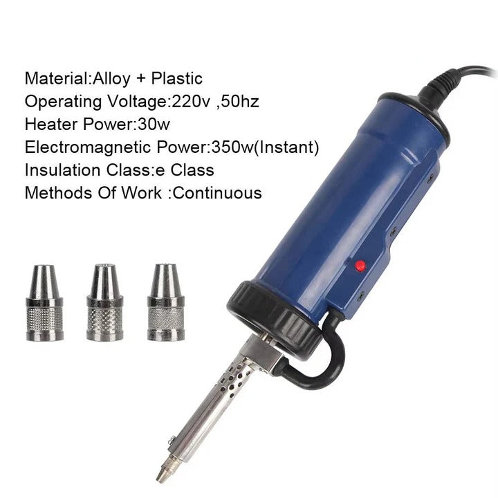 Portable Desoldering Tool with Multiple Nozzle Tips