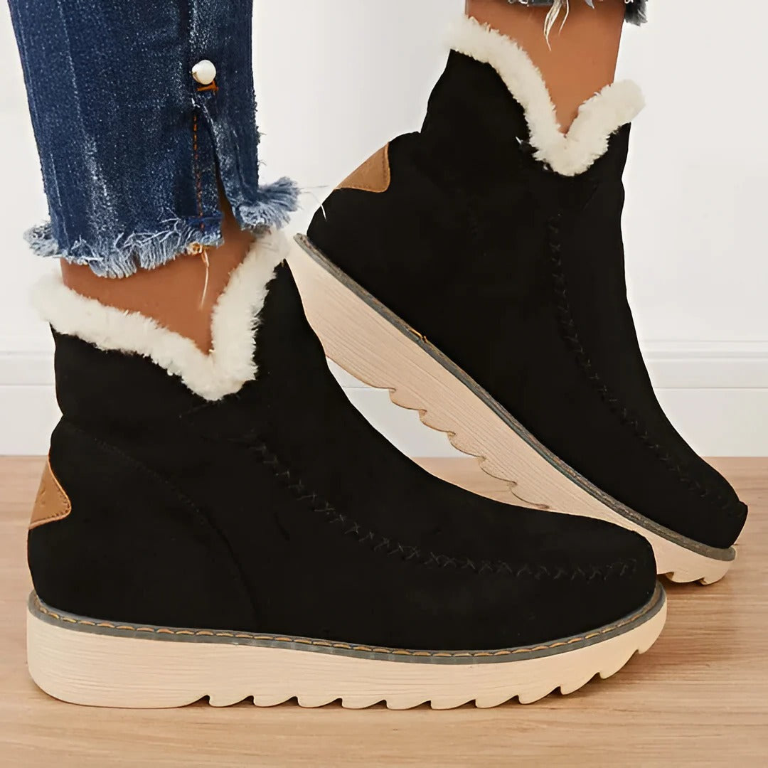 Waterproof Insulated Ankle Winter Boots with Faux Fur Inside