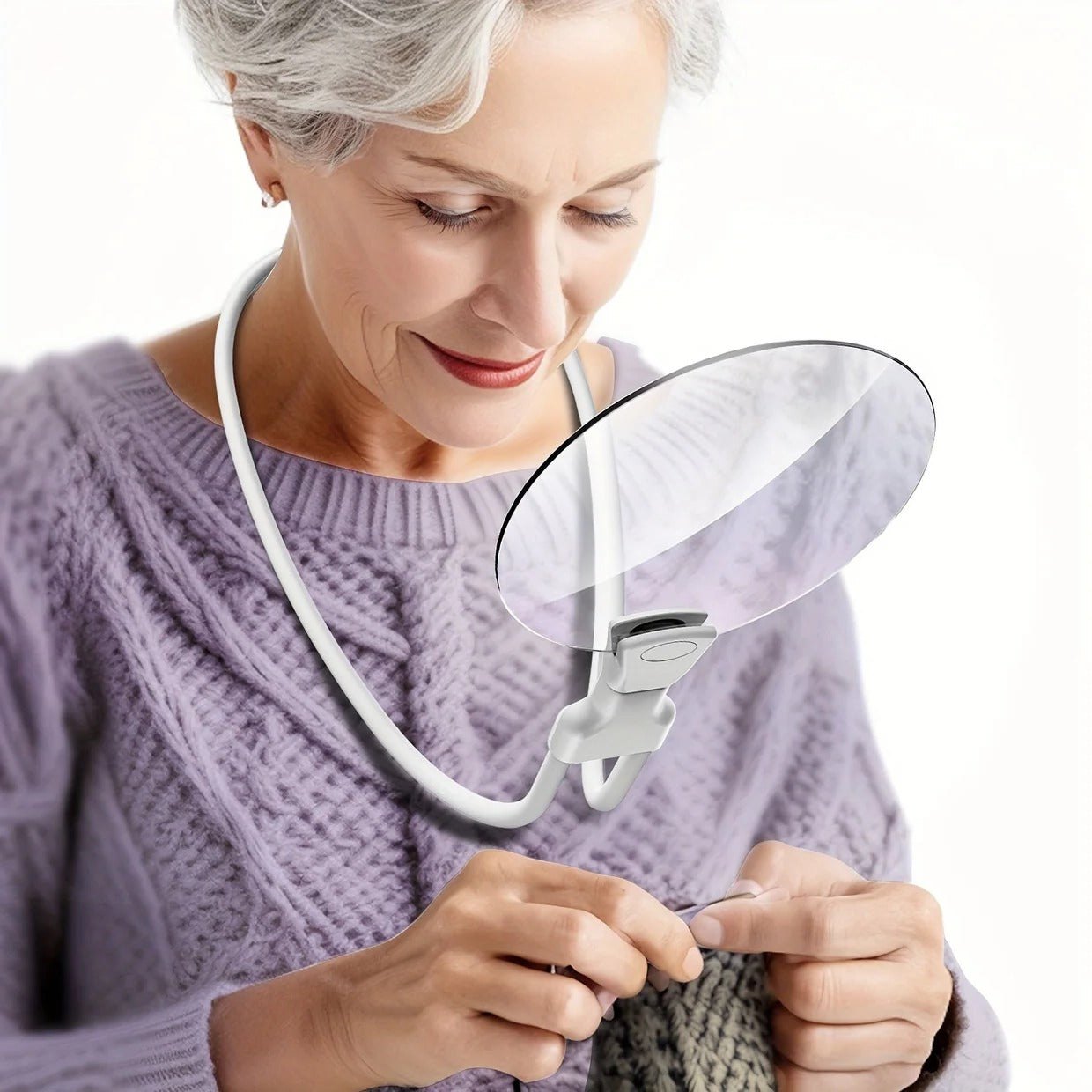 Hands-Free Adjustable Magnifying Glass 5X