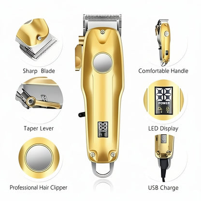Wireless Hair Trimmer Kit with Adjustable Clipper and Trimmer