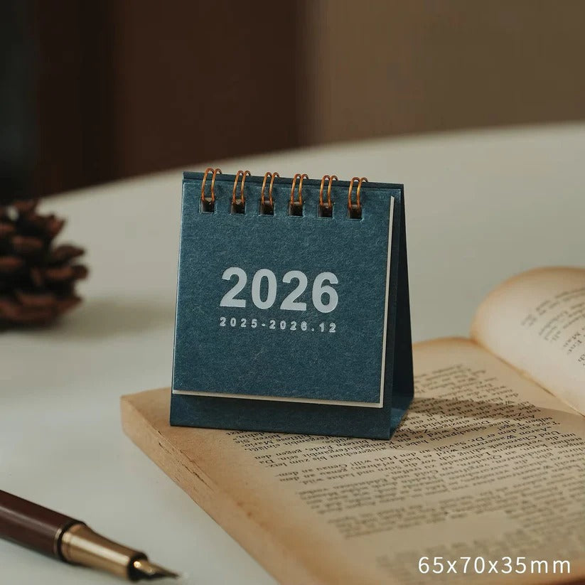 Compact Desk Calendar 2026 with Stand for Home Office