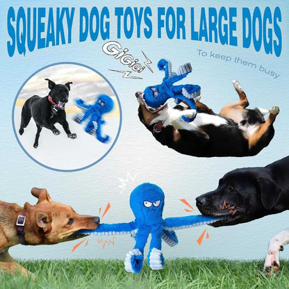 Plush Octopus Chew Toy with Squeaker for Dogs