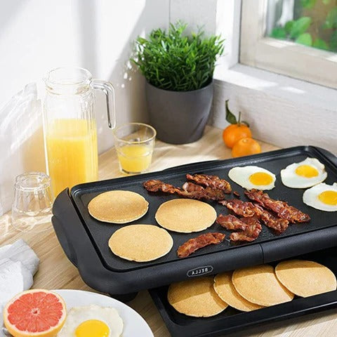 Versatile Electric Griddle | 24-Inch Cooking Surface with Adjustable Temperature for Effortless Meal Preparation